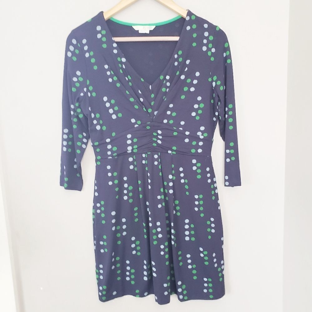 Boden Navy Blue Polka Dot Dress Petite 8